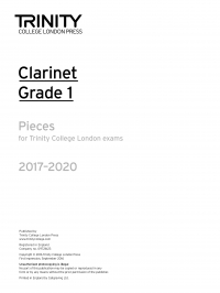 Trinity Clarinet Exams 2017-2022 Grade 1 Part Only Sheet Music Songbook