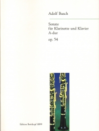 Busch Sonata A Op54 Clarinet & Piano Sheet Music Songbook