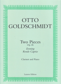 Goldschmidt Two Pieces Op26 Clarinet & Piano Sheet Music Songbook