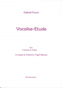 Faure Vocalise Etudes Clarinet & Piano Sheet Music Songbook
