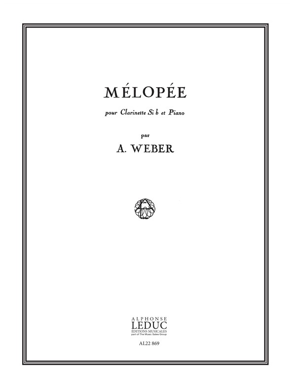 Weber Melopee Clarinet & Piano Sheet Music Songbook
