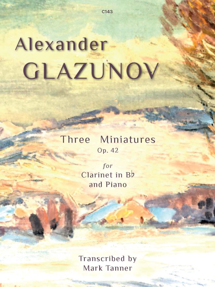 Glazunov Three Miniatures Op42 Clarinet & Piano Sheet Music Songbook