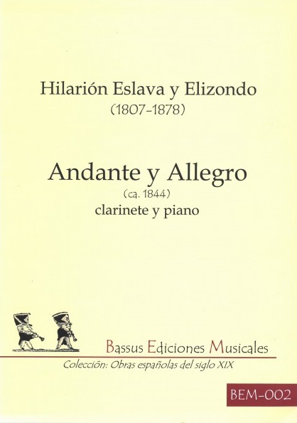 Elizondo Andante Y Allegro Clarinet & Piano Sheet Music Songbook