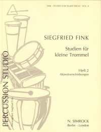 Percussion Studio Studies For Snare Drum 2 Fink Sheet Music Songbook