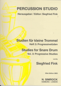 Percussion Studio Studies For Snare Drum 3 Fink Sheet Music Songbook
