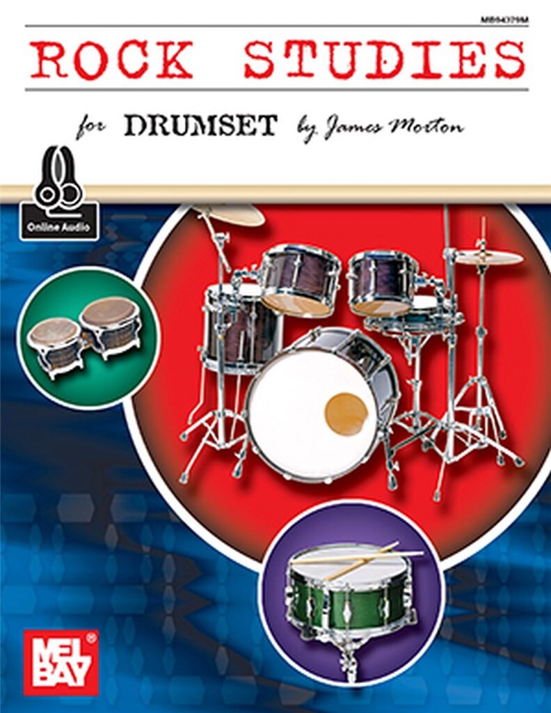 Rock Studies For Drumset Morton Book + Online Sheet Music Songbook