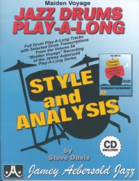 Jazz Drum Play Along Style & Analysis Vol 54 + Cd Sheet Music Songbook