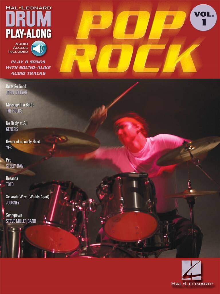 Drum Play Along 01 Pop Rock Book & Audio Sheet Music Songbook