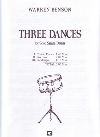 Benson Three Dances Complete Snare Drum Sheet Music Songbook