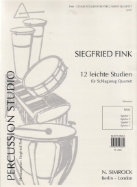 Fink 12 Easy Studies 4 Percussion Set Of Parts Sheet Music Songbook