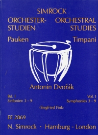 Dvorak Orchestral Studies Band 1 Timpani Sheet Music Songbook