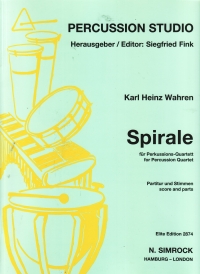 Wahren Spiral Percussion Quartet Score & Parts Sheet Music Songbook