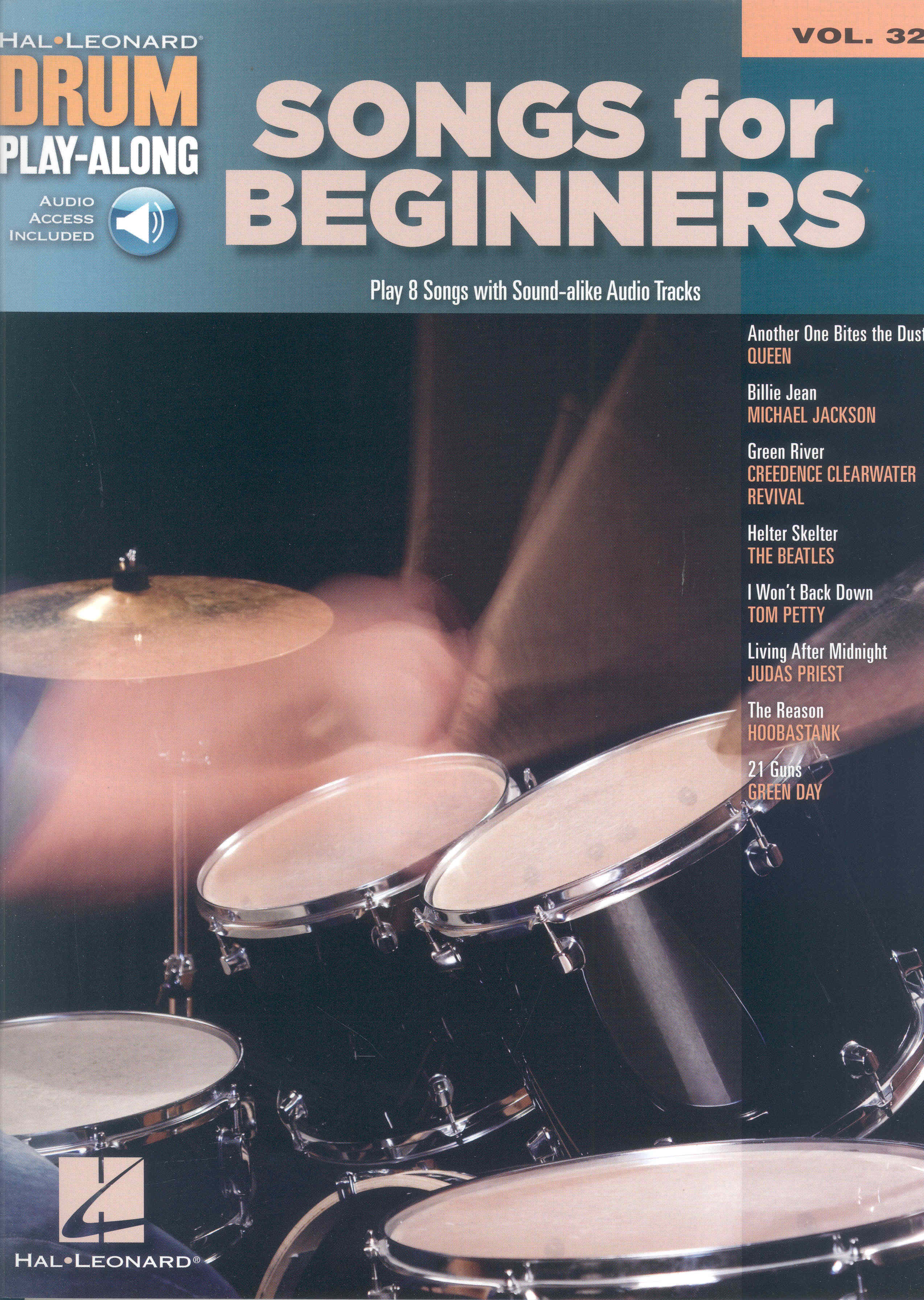 Drum Play Along 32 Songs For Beginners + Online Sheet Music Songbook