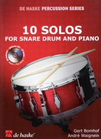 10 Solos For Snare Drum & Piano Bomhof & Waignein Sheet Music Songbook