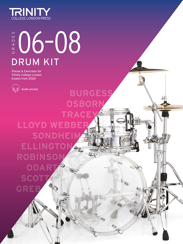 Trinity Drum Kit From 2020 Grades 6-8 Sheet Music Songbook