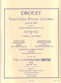 Drouet 25 Etudes Celebres Flute Sheet Music Songbook