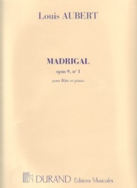 Aubert Madrigal Op9 No 1 Flute Sheet Music Songbook