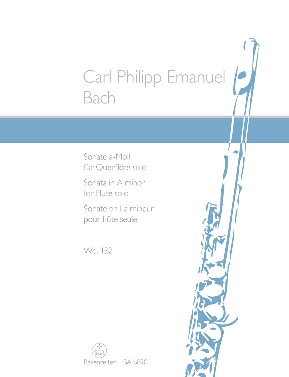 Bach Cpe Sonata Amin Wq132 Flute Solo Sheet Music Songbook
