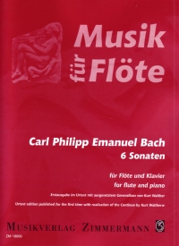 Bach Cpe Sonatas (6) Flute Sheet Music Songbook