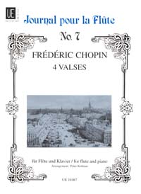 Chopin Waltzes (4) Flute & Piano Sheet Music Songbook