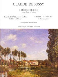 Debussy 8 Selected Pieces Flute Sheet Music Songbook