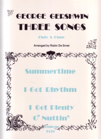 Gershwin Three Songs Flute & Piano Arr De Smet Sheet Music Songbook
