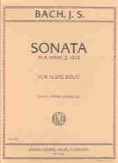 Bach Sonata A Minor Solo Flute Ed Rampal Sheet Music Songbook