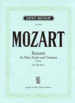 Mozart Concerto K299 Flute & Harp Sheet Music Songbook