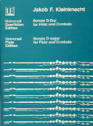 Kleinknecht Sonata D Major Flute & Cembalo Sheet Music Songbook