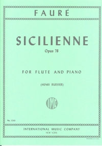 Faure Sicilienne Op78 Flute & Piano Buesser Sheet Music Songbook
