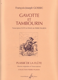 Gossec Gavotte Et Tambourin Flute Sheet Music Songbook