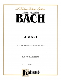 Bach Adagio Toccata & Fugue C Flute & Piano Sheet Music Songbook