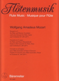 Mozart Concerto K299 Flute Harp Piano Sheet Music Songbook