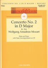 Mozart Concerto K314 No 2 D Flute & Pf Cd Solos Sheet Music Songbook
