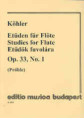 Kohler Studies For Flute Op33 Vol 1 Flute Sheet Music Songbook