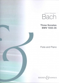Bach Three Sonatas For Flute & Figured Bass Sheet Music Songbook