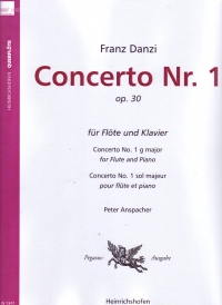 Danzi Concerto No 1 G Flute & Piano Sheet Music Songbook