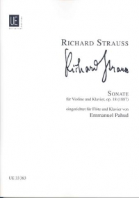 Strauss R Sonata Op18 (vn/pf) Flute & Piano Sheet Music Songbook