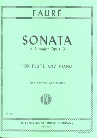 Faure Sonata Amaj Op13 Flute & Piano Sheet Music Songbook