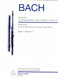 Bach Flute Solos From The Sacred & Secular Works 2 Sheet Music Songbook