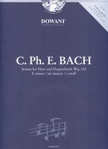 Bach Cpe Sonata For Flute & Harpsichord Wq124 + Cd Sheet Music Songbook