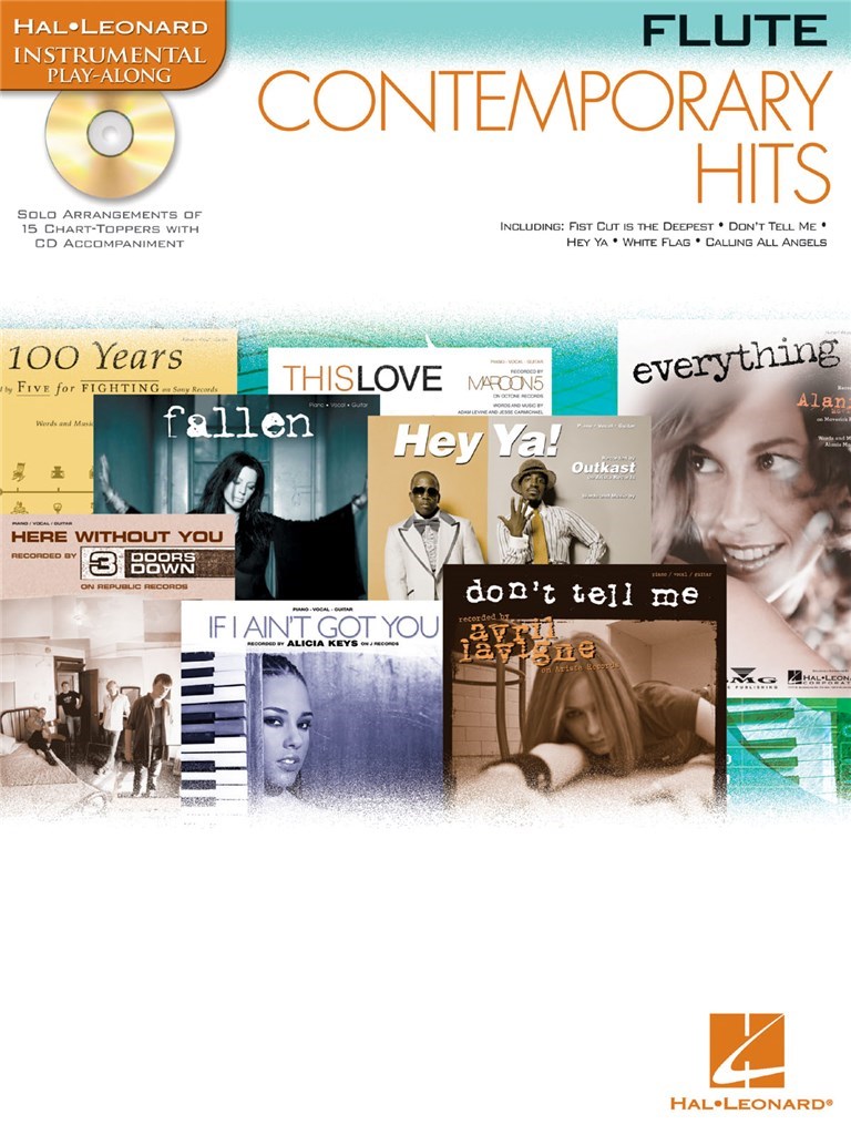 Contemporary Hits Instrumental Play Along Flute Sheet Music Songbook