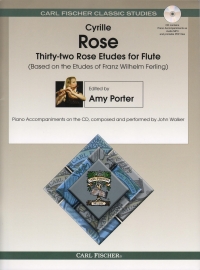 Rose 32 Rose Etudes For Flute Book & Cd Sheet Music Songbook