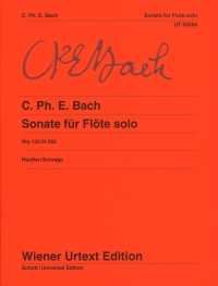 Bach Cpe Sonata Amin Wq132 Reutter Flute Solo Sheet Music Songbook