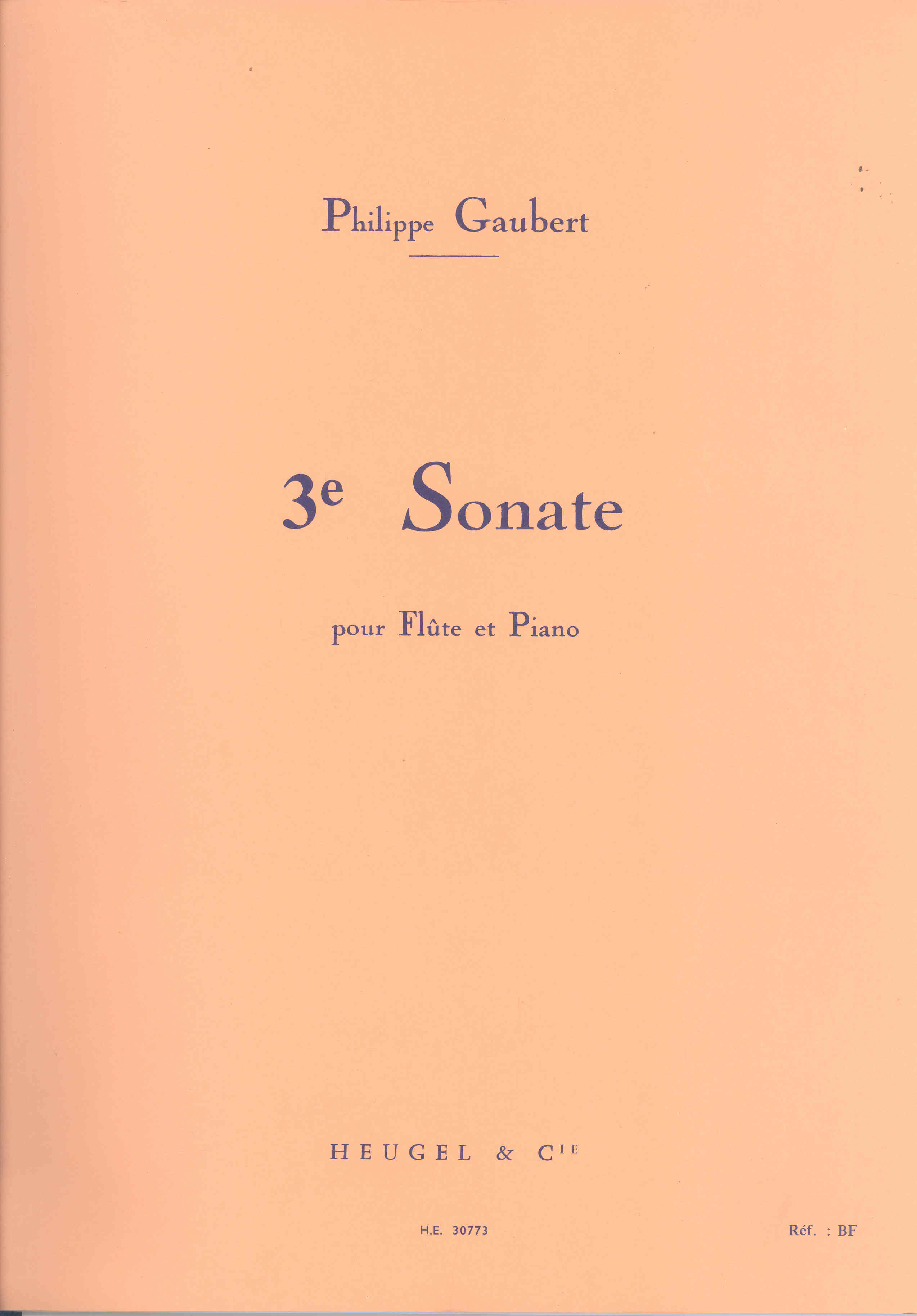 Gaubert Sonata No 3 Flute & Piano Sheet Music Songbook