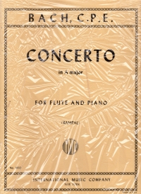 Bach Cpe Concerto In A Major Flute & Piano Sheet Music Songbook