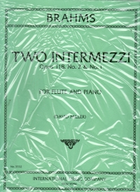 Brahms 2 Intermezzi Op118 1 & 2 Sheet Music Songbook