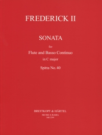 Frederick Ii Sonata C Flute & Basso Cont Spitta 40 Sheet Music Songbook