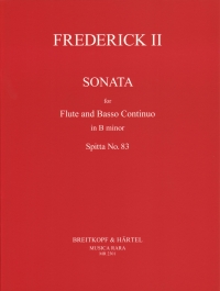 Frederick Ii Sonata Bmin Flute & Basso Spitta 83 Sheet Music Songbook