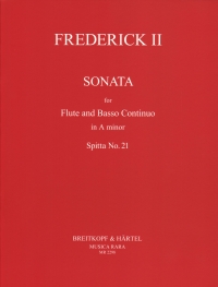 Frederick Ii Sonata Amin Flute & Basso Spitta 21 Sheet Music Songbook